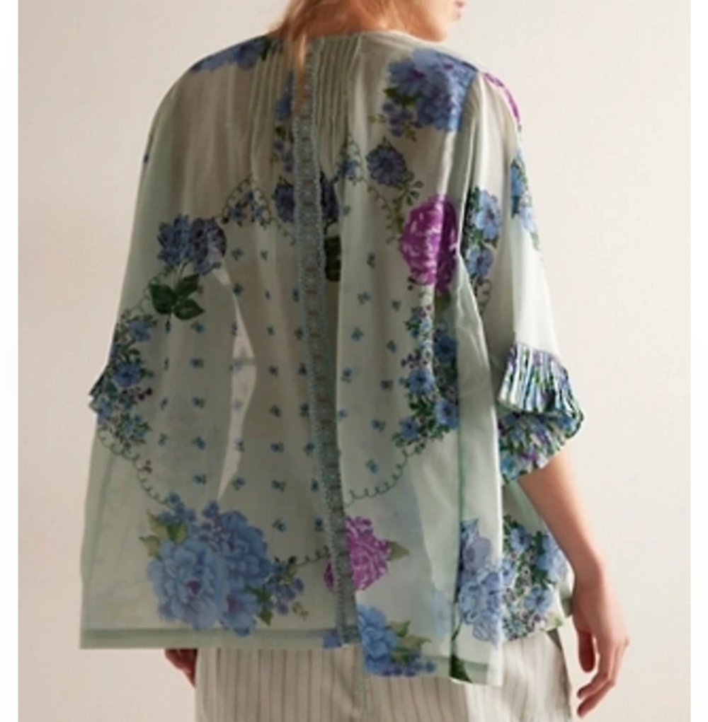 NFS NWT Free People Intimately Oversized FP Hey Lover Printed Top - Picture 2 of 3